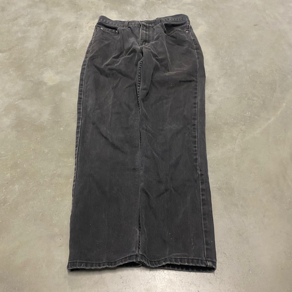 Mens Black Denim Jeans Straight Leg 100% Cotton GM08466 30x30 Faded Black